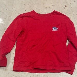 Vineyard Vines Kids Red Long Sleeve Tee